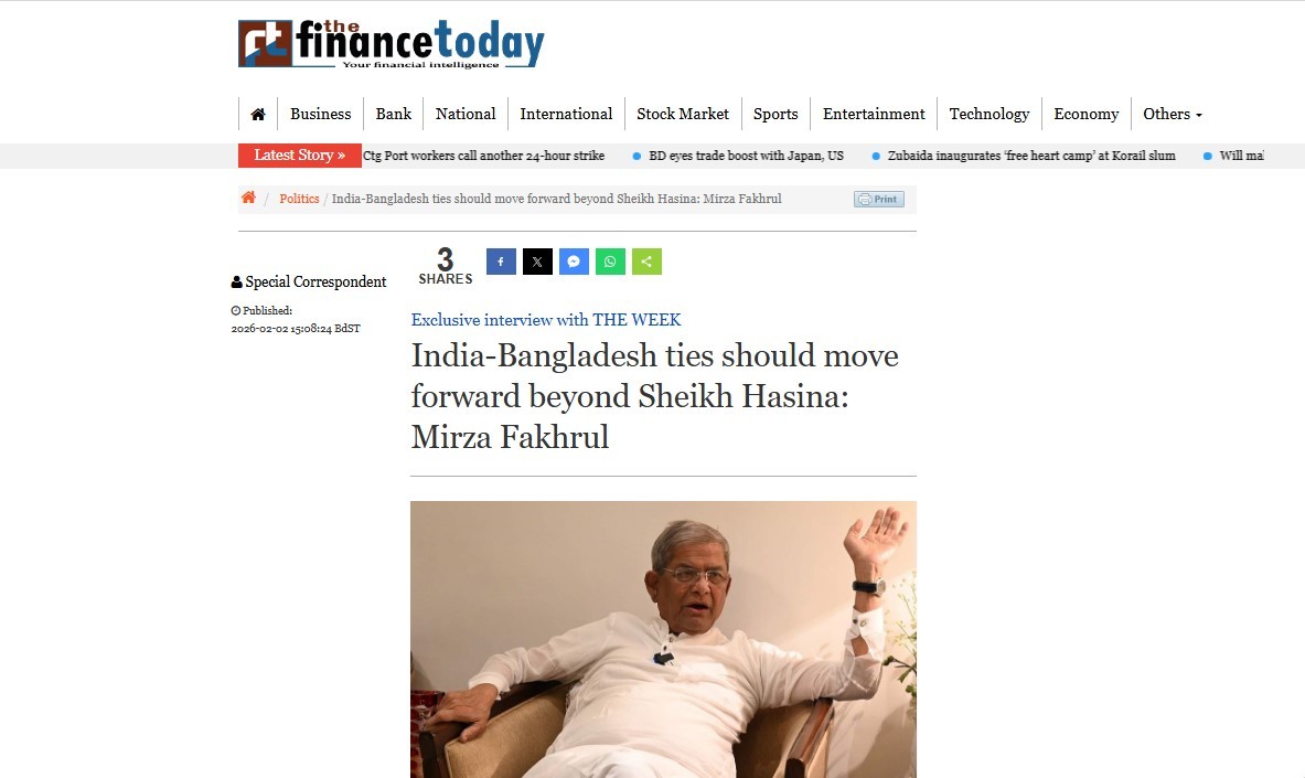 শেখ হাসিনাকে ছাপিয়ে ভারত-বাংলাদেশ সম্পর্ক এগিয়ে নেয়া সম্ভব: মির্জা ফখরুল
