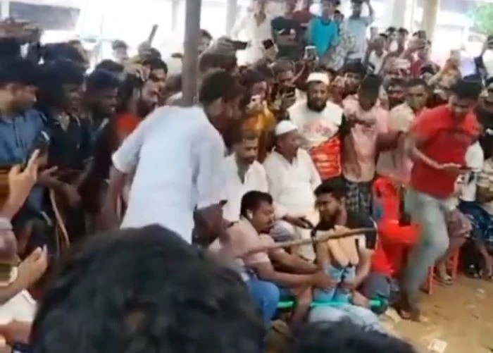 মাদক ব্যবসার অভিযোগে সালিশে এক ব্যক্তিকে হাত-পা বেঁধে নির্যাতন, ভিডিও ভাইরাল (ভিডিও)